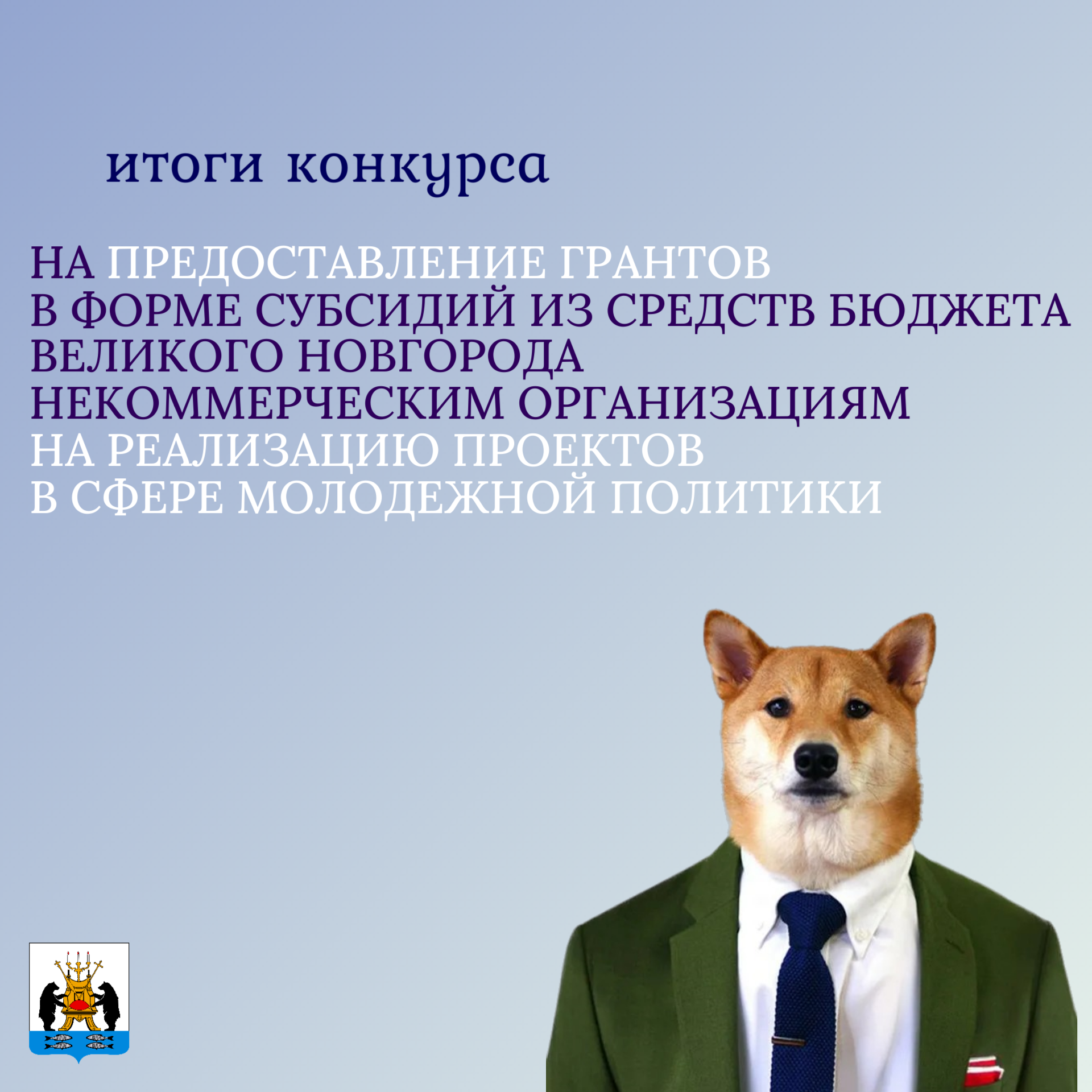 Подведены итоги конкурса на предоставление грантов в форме субсидий из средств бюджета Великого Новгорода некоммерческим организациям на реализацию проектов в сфере молодежной политики.