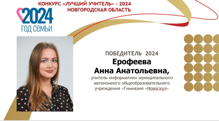 Новгородские учителя стали победителями конкурса «Лучший учитель 2024 года» на федеральном уровне.
